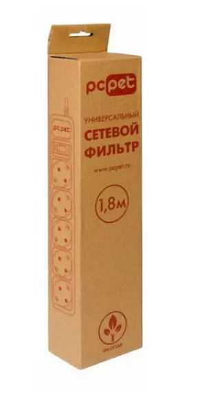 Сетевой фильтр PC PET AP01006-3-G, 3м, серый