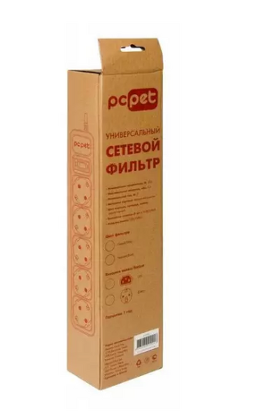 Сетевой фильтр PC PET AP01006-5-B, 5м, черный