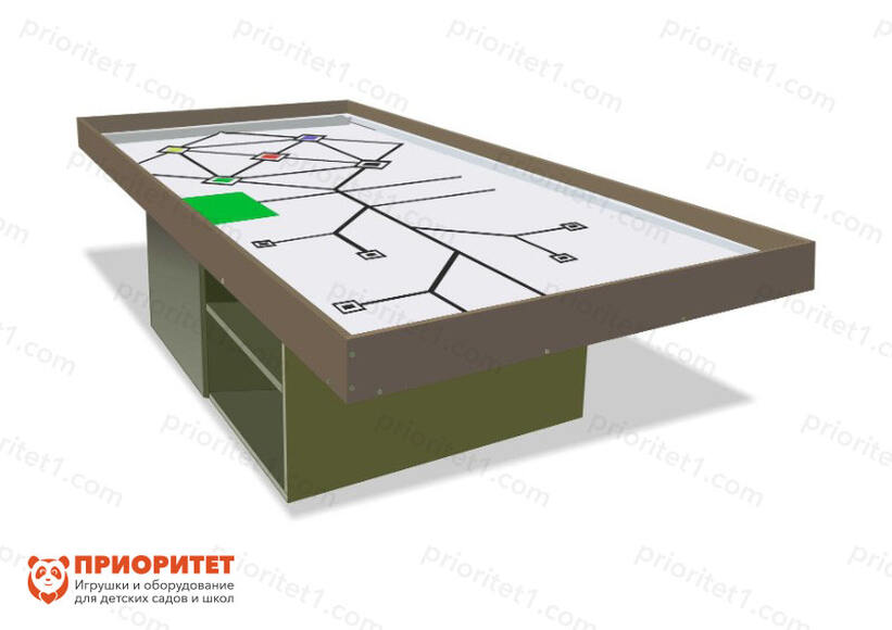 Стол для соревнований по робототехнике «Чемпион» (коричневый борт) 
