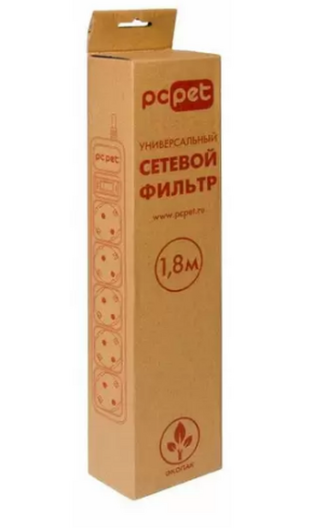 Сетевой фильтр PC PET AP01006-3-B, 3м, черный
