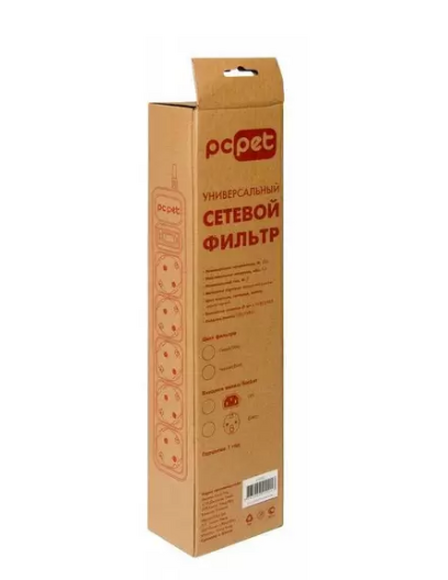 Сетевой фильтр PC PET AP01006-3-B, 3м, черный