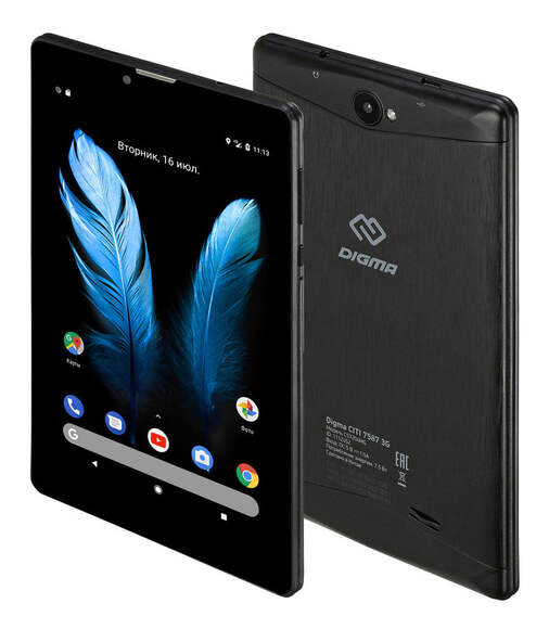 Планшет DIGMA CITI 7587 3G,  2GB, 16GB, 3G,  Android 9.0 черный (ps7204mg)