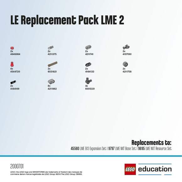 Набор с дополнительными деталями для серий LEGO Mindstorms NXT и EV3 "LME 2"