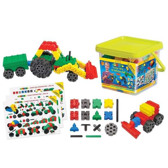 Конструктор Morphun Junior Xtra 10 Vehicles Set «Машины Экстра», 4+