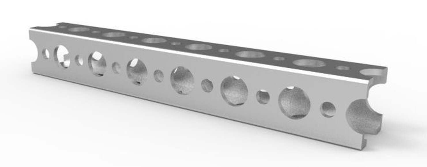 Балка квадратного сечения с 4-мя отверстиями TETRIX PRIME (2 шт в упаковке)