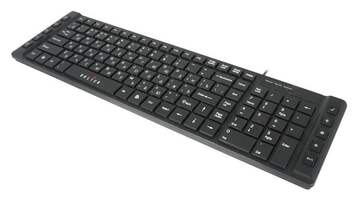 Клавиатура OKLICK 530S, черный, интерфейс: USB, мультимедийная, классической формы, тонкая(slim)